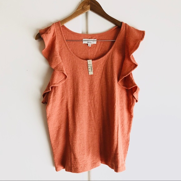 Madewell Ruffle Sleeve Tank Top NWT - Picture 4 of 4